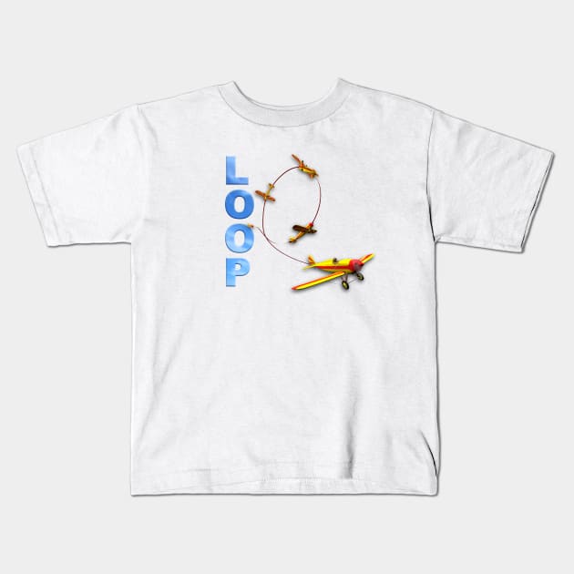 Aerobatic Flying Loop Kids T-Shirt by SeattleDesignCompany